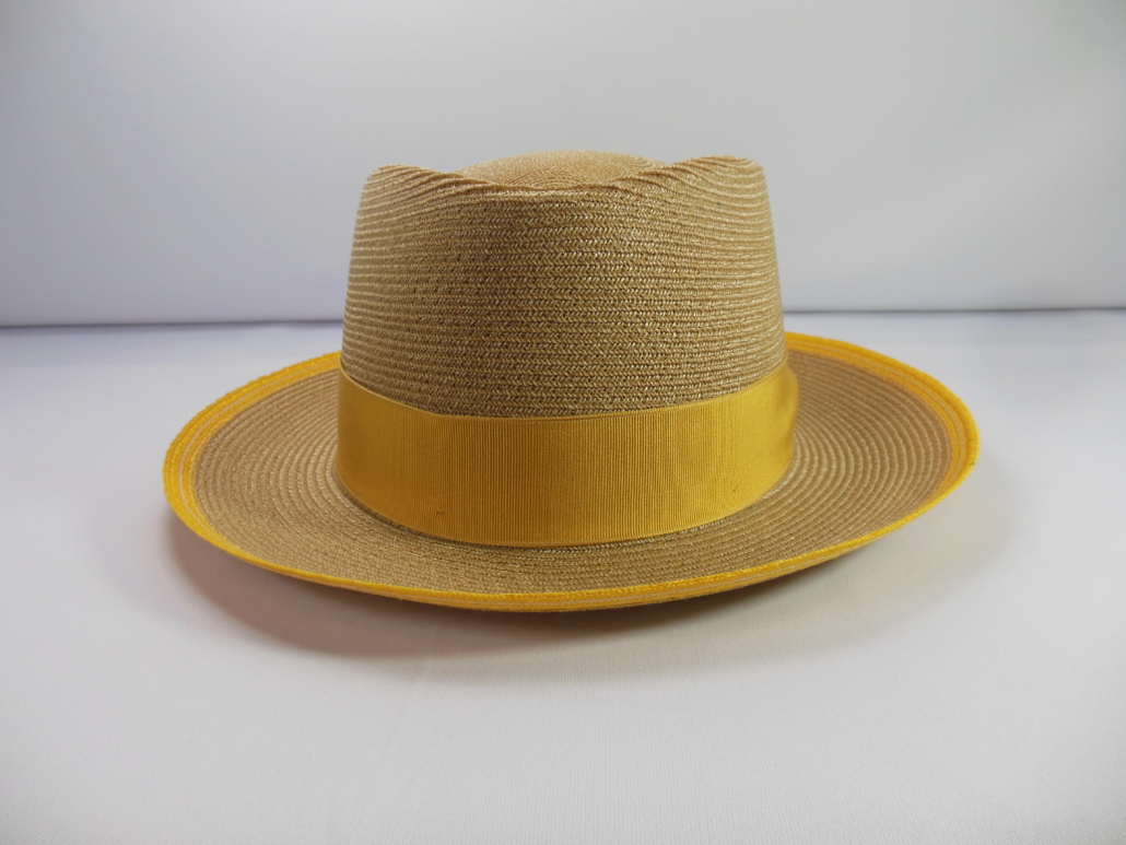 Dobbs The Lineup Hemp Straw Fedora Hat in Beige/Chocolate